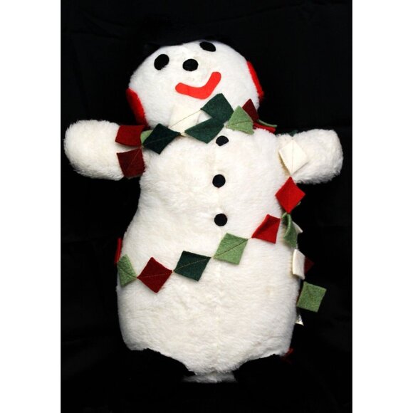 Vtg Rare Parisi Creations 24" Plush Snowman Christmas Holiday Decor Black Hat - Picture 1 of 12